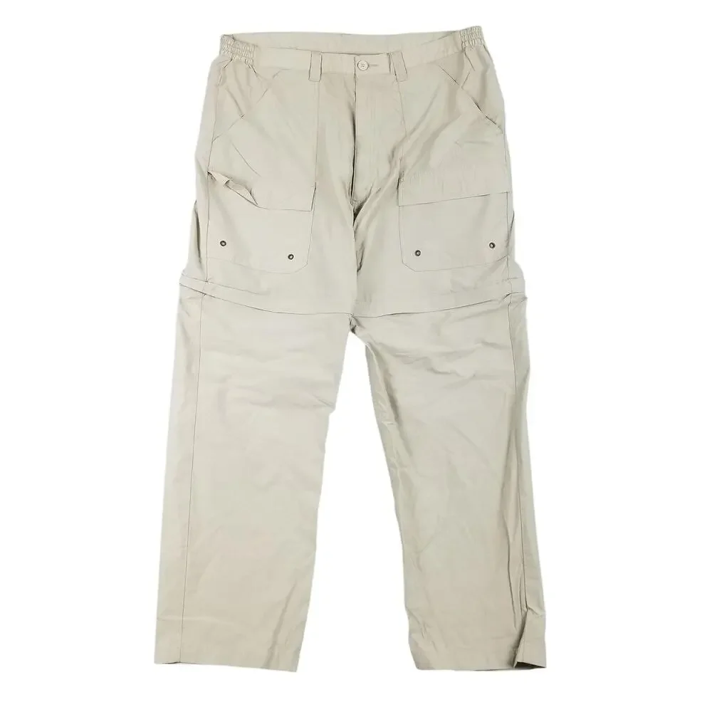 Wrangler‎ Convertible Hiking Pants Mens XL Khaki Zip Off Cargo Outdoor Pockets